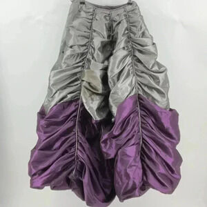 PURPLE AND GRAY SATIN VICTORIAN CHRISTMAS TREE  SKIRT